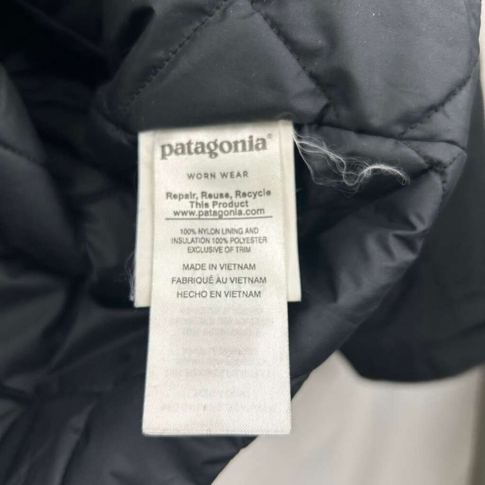 Patagonia Men's Size Large Hooded Quilted Black Winter Isthmus Jacket Full Zip - Picture 8 of 16